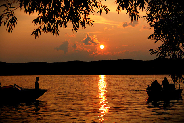 Silhouettes au coucher de soleil