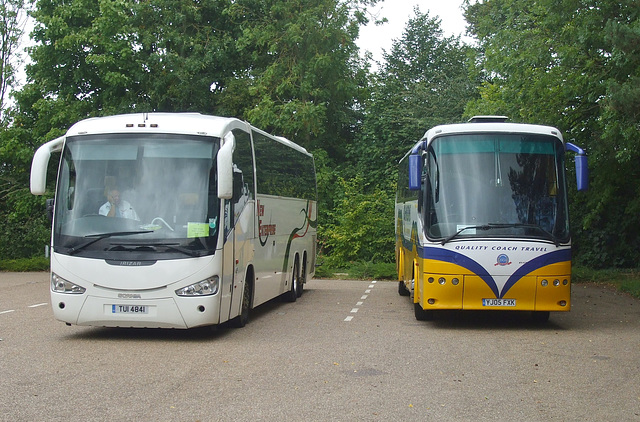 DSCF9673 New Enterprise TUI 4841 (YN07 LHG) and  Johnsons YJ05 FXK at Anglesey Abbey - 7 Sep 2017