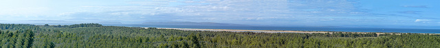 Panorama from the Fire Watch Tower on Hill 99 over the Culbin Forest over the Moray Firth to the Black Isle