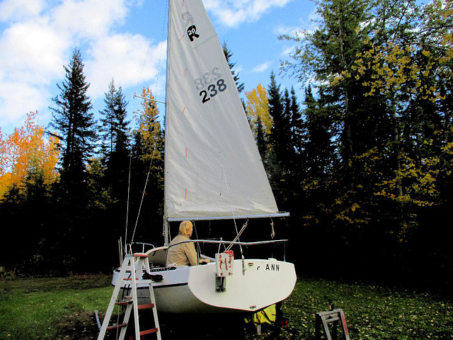 Checking out the sails