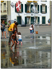 Refreshing in front of the  Parliament