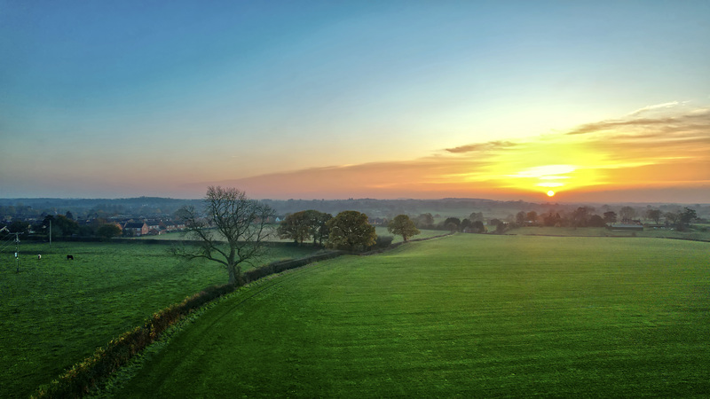 Misty sunset
