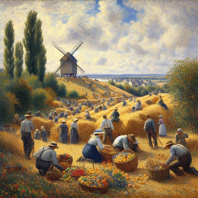 la moisson camille pissaro , bonne journée ( dans le brouillard encore ici ) la moisson camille pissaro , bonne journée ( dans le brouillard encore ici )