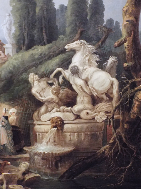 Detail of the Grove of the Baths of Apollo by Robert in the Metropolitan Museum of Art, July 2018