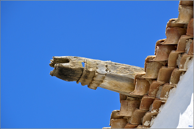 Over 300 years old wooden gargoyle from the church