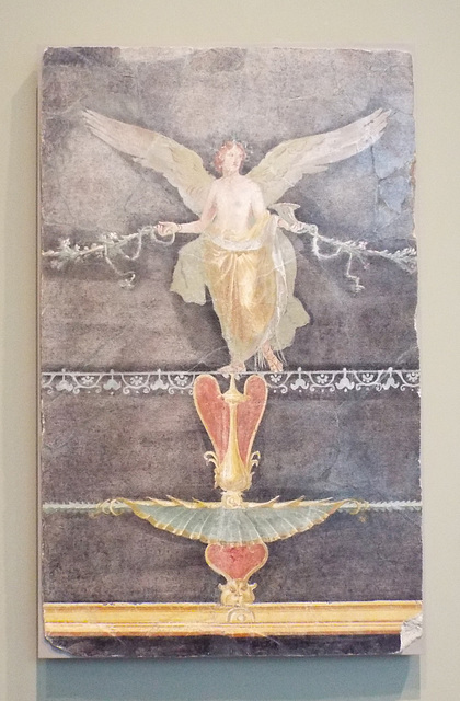 Roman Wall Painting with Nike in the Getty Villa, June 2016
