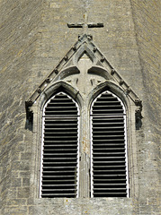 alconbury church, hunts   (3) late c13 tower and spire