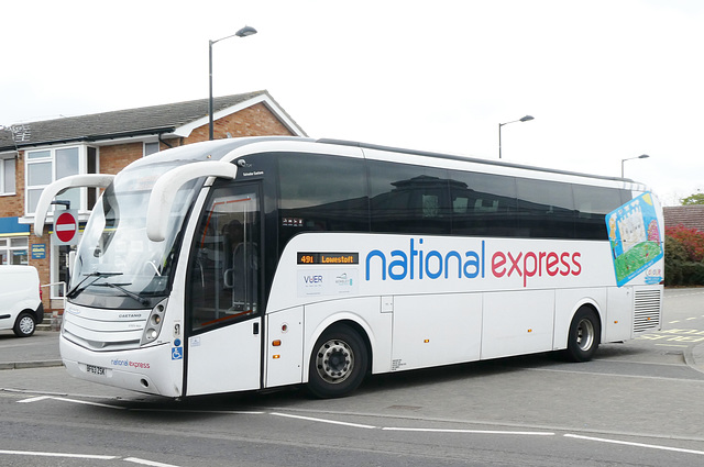 Ambassador Travel (National Express contractor) 210 (BF63 ZSK) at Mildenhall - 14 Apr 2019 (P1000905)