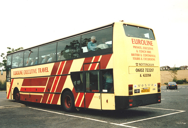 Euroline Executive Travel A624 UGD at Ferrybridge Services – 10 August 1994 (234-25)