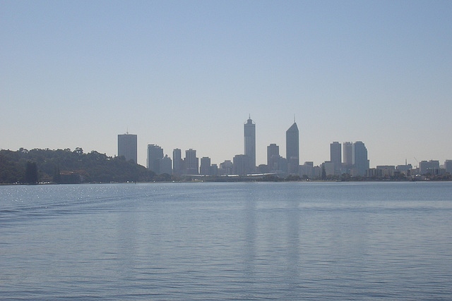 Perth Skyline From The Swan River