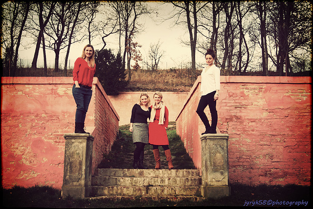 Sisters on Stairs 4