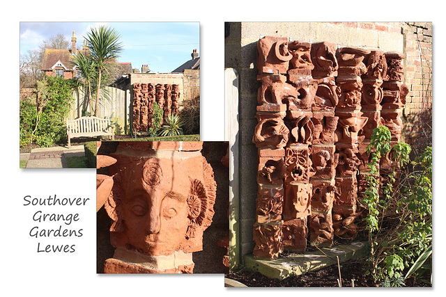 Terracotta artwork - Southover Grange Gardens - Lewes - 3.3.2016