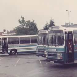 Norfolk Motor Services coaches at Thetford - 26 May 1984