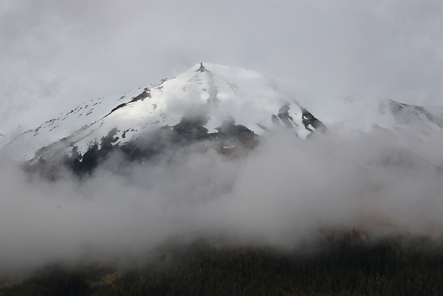 Circled by clouds