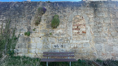 Wall with bench