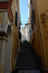 Greece, Kerkyra-City, Narrow Staircase Passage from Nikiforou Theotoki Street to Theotoki Kotardou Street
