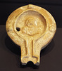 Lamp with a Theatrical Mask in the Archaeological Museum of Madrid, October 2022
