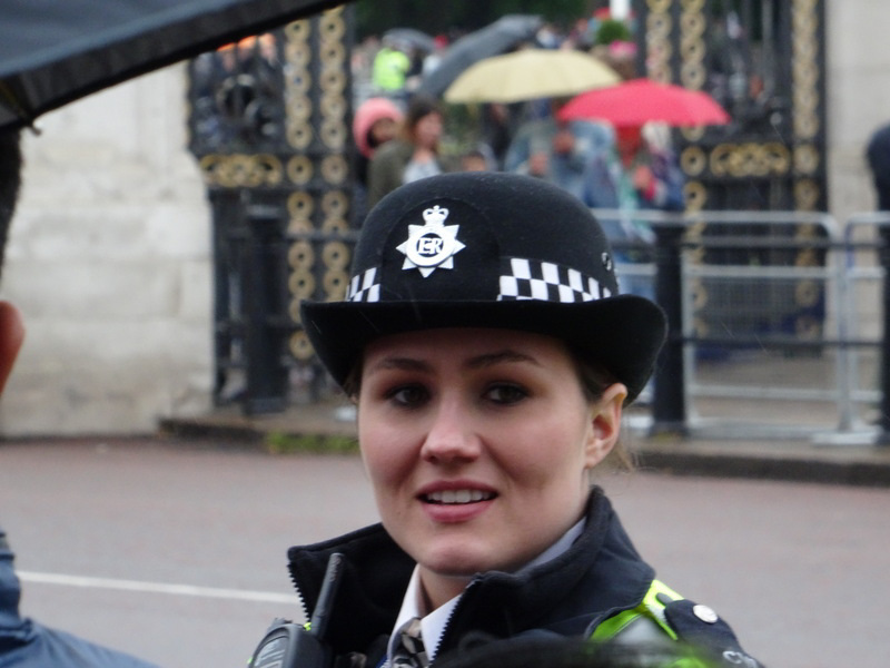 Bobbie in a bowler at Buckingham