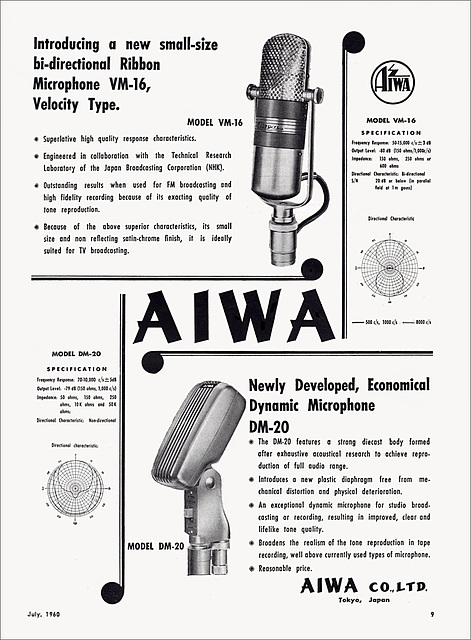 Aiwa Microphone Ad, 1960