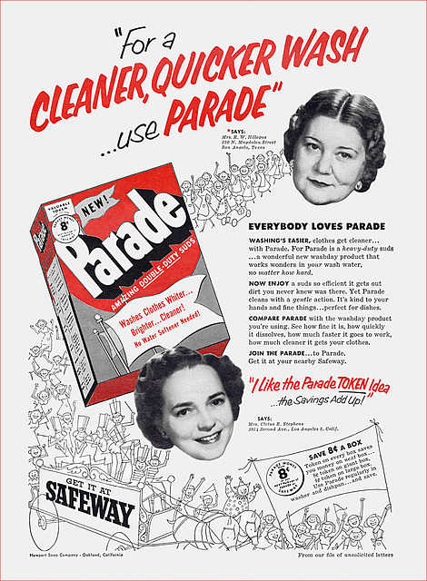 Parade Detergent Ad, 1953