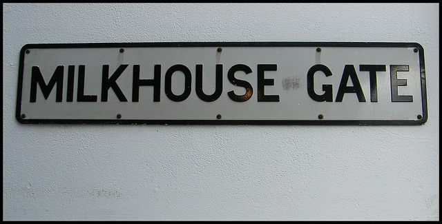 Milkhouse Gate sign