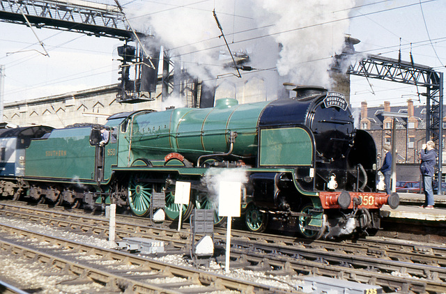 Southern Railway Lord Nelson Class No 850(BR number 30850) LORD NELSON at Carlisle 2nd March 1984