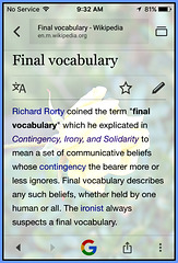 Final vocabulary