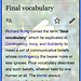 Final vocabulary