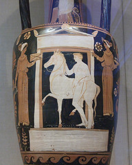 Detail of a South Italian Terracotta Neck-Amphora Attributed to the APZ Painter in the Metropolitan Museum of Art, January 2012