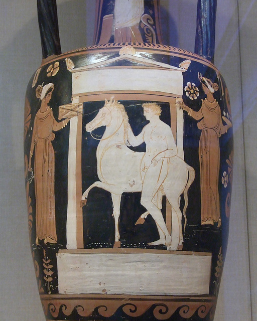 Detail of a South Italian Terracotta Neck-Amphora Attributed to the APZ Painter in the Metropolitan Museum of Art, January 2012