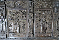 offwell church, devon , c17 panels from west gallery