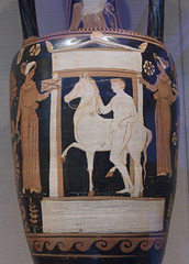 Detail of a South Italian Terracotta Neck-Amphora Attributed to the APZ Painter in the Metropolitan Museum of Art, January 2012
