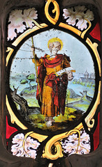 offwell church, devon, flemish c17 glass (2)
