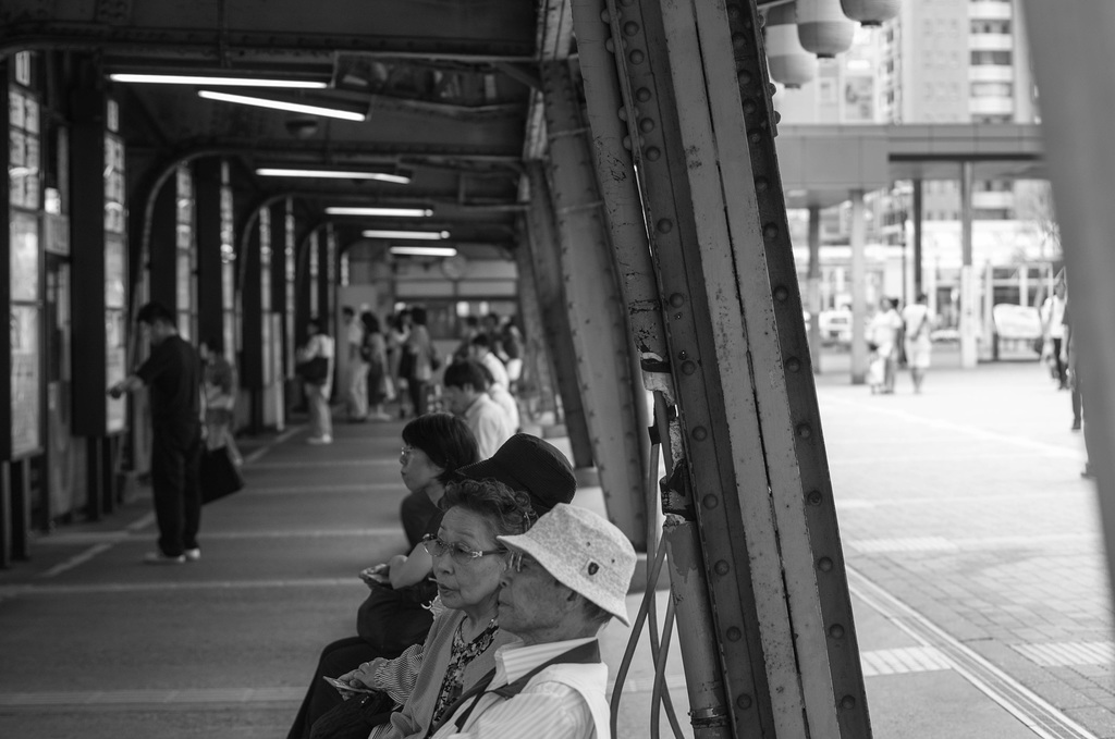 People waiting for the bus