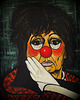 mes peintures, une copie en 1971, d'après une photo d'une actrice déguisée en clown , dans une revue de l'époque