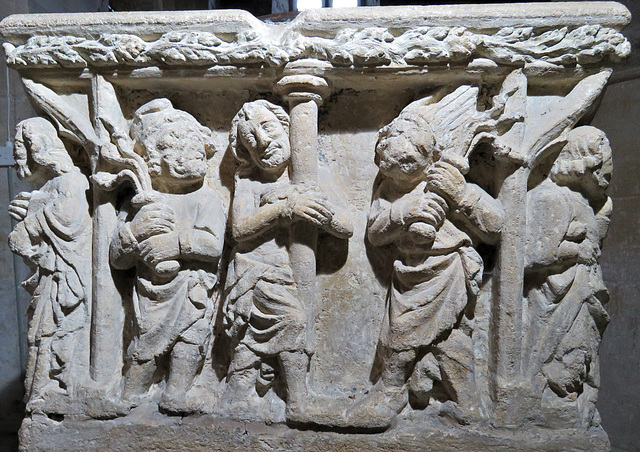 shilton church, oxon (11) c14 flagellation on the font