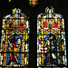 aldwincle st peter church, northants   (16) c14 glass of st christopher and st george