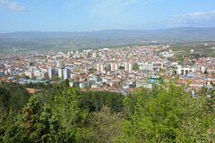 Bulgaria, Panorama of Blagoevgrad from the Hill with "The Cross over Blagoevgrad"