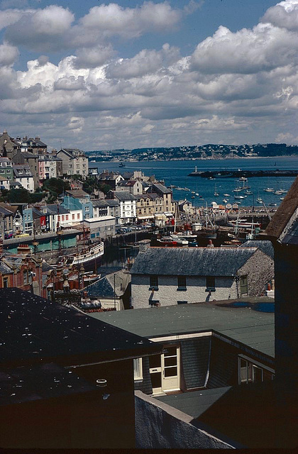 Looking down to Brixham Harbour (scan from slide of the early 1960s)