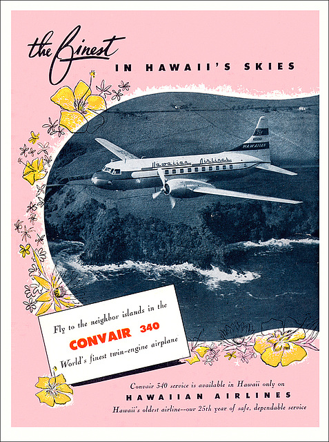 Hawaiian Airlines Ad, 1954