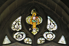aldwincle st peter church, northants   (19) c14 glass angel, beasties
