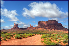 Stagecoach and Brighams Tomb - Monument Valley