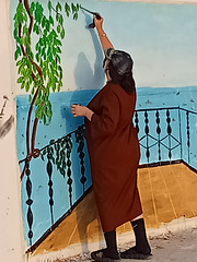 Toujours dans la même série de la peinture murale à la plage de Oued-Abdel