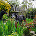 Fabio en Murphy in de tuin