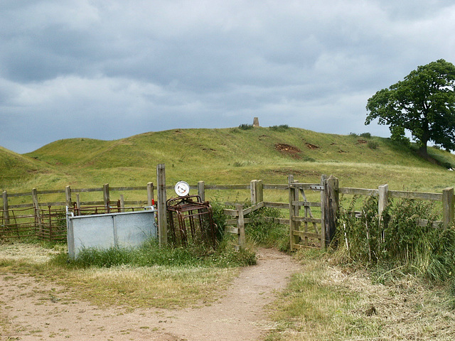 Looking towards the Hill Fort and Burrough Hill Trig Point (210m)