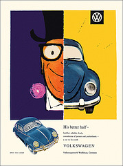 Volkswagen Automobile Ad, 1956
