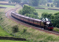 5690 LEANDER on 1Z30 Keighley - Settle Jnc just west of Long Preston 27th June 2009