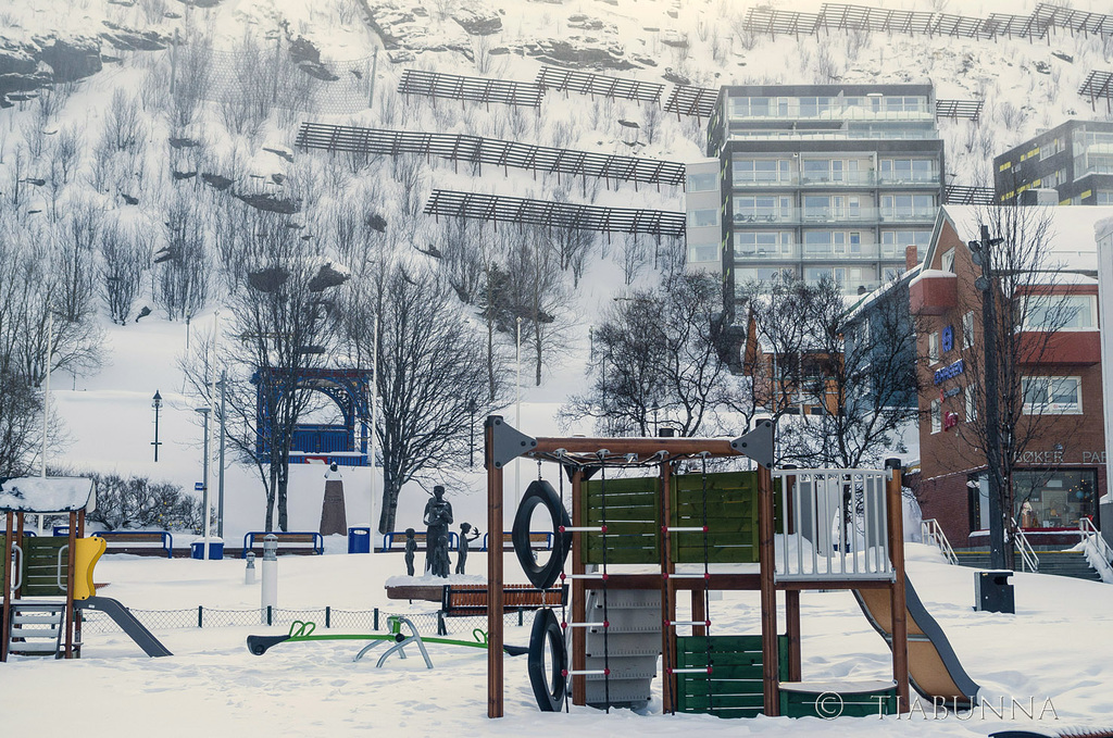 Park, playground and fences