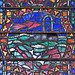 rye church, sussex, detail of c20 benson glass in the south transept by powell's 1928