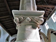 aldwincle st peter church, northants   (27) late c12 capital with green man motifs